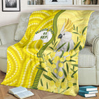 Australia Wattle Day Blanket Sulphur-crested Cockatoo Aboriginal Pattern