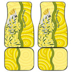 Australia Wattle Day Car Mats Sulphur-crested Cockatoo Aboriginal Pattern