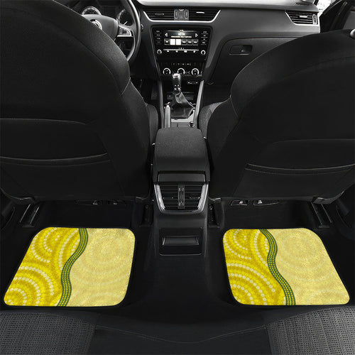 Australia Wattle Day Car Mats Sulphur-crested Cockatoo Aboriginal Pattern