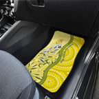 Australia Wattle Day Car Mats Sulphur-crested Cockatoo Aboriginal Pattern