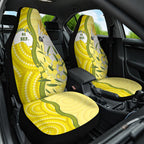 Australia Wattle Day Car Seat Cover Sulphur-crested Cockatoo Aboriginal Pattern