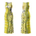 Australia Wattle Day Couples Matching Tank Maxi Dress and Hawaiian Shirt Sulphur-crested Cockatoo Aboriginal Pattern