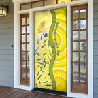Australia Wattle Day Door Cover Sulphur-crested Cockatoo Aboriginal Pattern