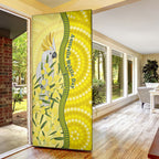Australia Wattle Day Door Cover Sulphur-crested Cockatoo Aboriginal Pattern