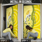 Australia Wattle Day Door Cover Sulphur-crested Cockatoo Aboriginal Pattern