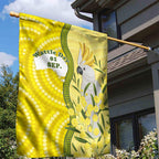 Australia Wattle Day Garden Flag Sulphur-crested Cockatoo Aboriginal Pattern