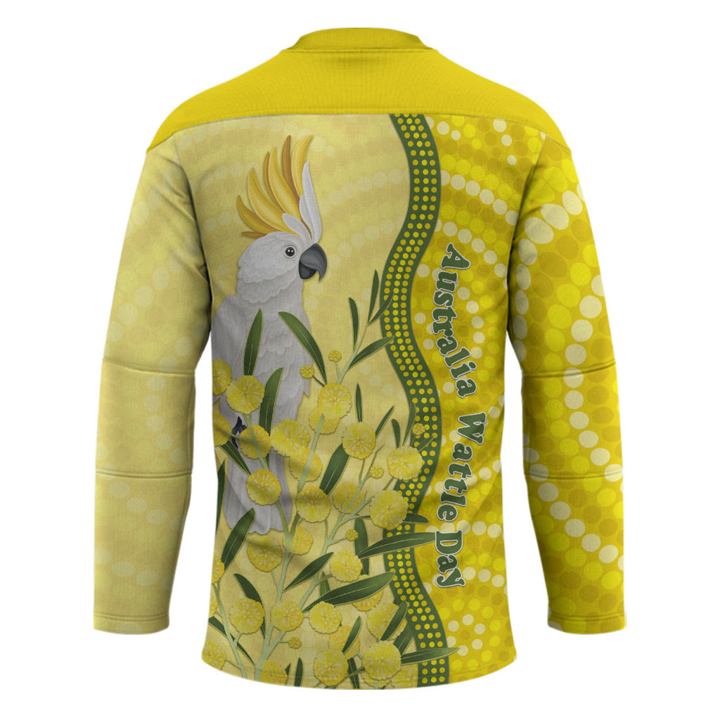 Australia Wattle Day Hockey Jersey Sulphur-crested Cockatoo Aboriginal Pattern
