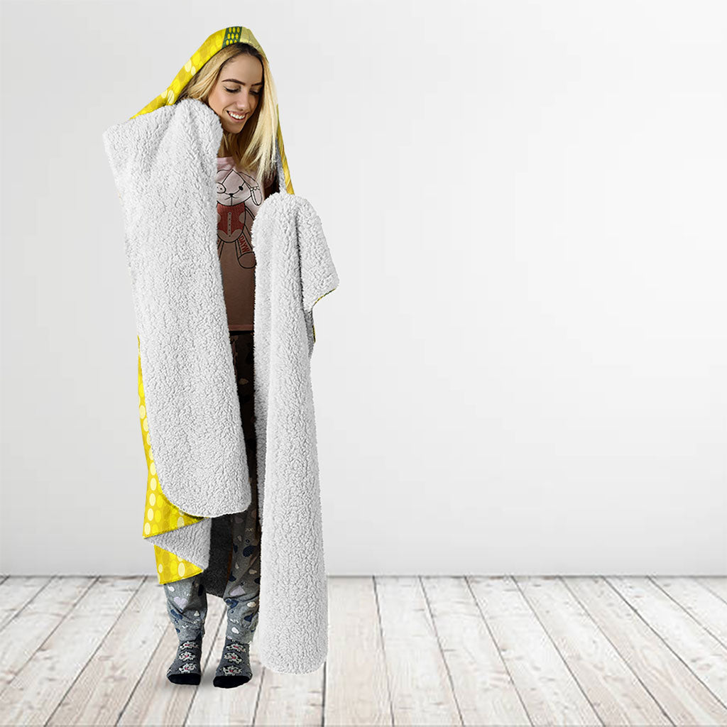Australia Wattle Day Hooded Blanket Sulphur-crested Cockatoo Aboriginal Pattern
