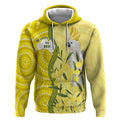 Australia Wattle Day Hoodie Sulphur-crested Cockatoo Aboriginal Pattern