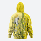 Australia Wattle Day Hoodie Sulphur-crested Cockatoo Aboriginal Pattern