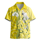 Australia Wattle Day Kid Hawaiian Shirt Sulphur-crested Cockatoo Aboriginal Pattern