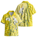 Australia Wattle Day Kid Hawaiian Shirt Sulphur-crested Cockatoo Aboriginal Pattern