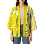 Australia Wattle Day Kimono Sulphur-crested Cockatoo Aboriginal Pattern