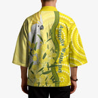 Australia Wattle Day Kimono Sulphur-crested Cockatoo Aboriginal Pattern