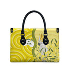 Australia Wattle Day Leather Bag Sulphur-crested Cockatoo Aboriginal Pattern