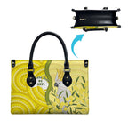Australia Wattle Day Leather Bag Sulphur-crested Cockatoo Aboriginal Pattern