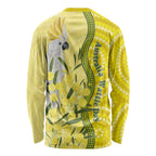 Australia Wattle Day Long Sleeve Shirt Sulphur-crested Cockatoo Aboriginal Pattern