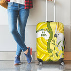 Australia Wattle Day Luggage Cover Sulphur-crested Cockatoo Aboriginal Pattern