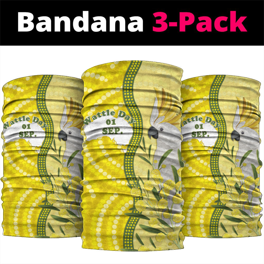 Australia Wattle Day Neck Gaiter Sulphur-crested Cockatoo Aboriginal Pattern