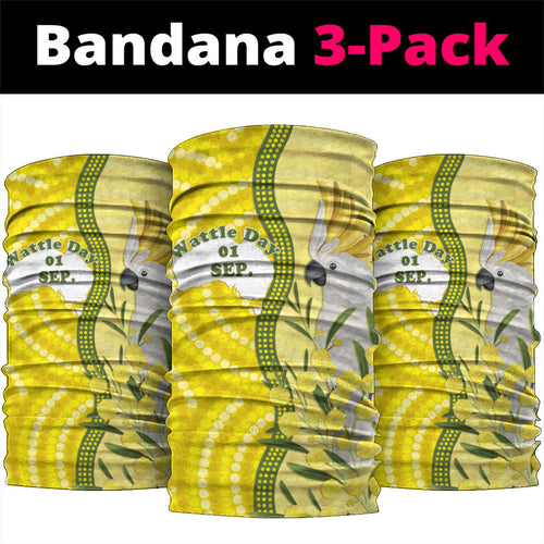 Australia Wattle Day Neck Gaiter Sulphur-crested Cockatoo Aboriginal Pattern