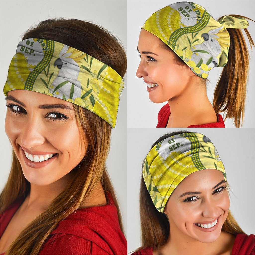 Australia Wattle Day Neck Gaiter Sulphur-crested Cockatoo Aboriginal Pattern
