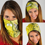 Australia Wattle Day Neck Gaiter Sulphur-crested Cockatoo Aboriginal Pattern