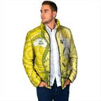 Australia Wattle Day Padded Jacket Sulphur-crested Cockatoo Aboriginal Pattern