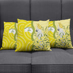 Australia Wattle Day Pillow Cover Sulphur-crested Cockatoo Aboriginal Pattern