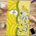 Australia Wattle Day Puzzle Sulphur-crested Cockatoo Aboriginal Pattern