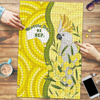 Australia Wattle Day Puzzle Sulphur-crested Cockatoo Aboriginal Pattern