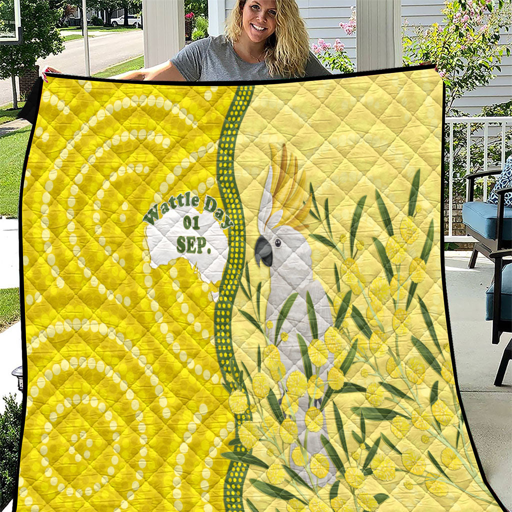Australia Wattle Day Quilt Sulphur-crested Cockatoo Aboriginal Pattern