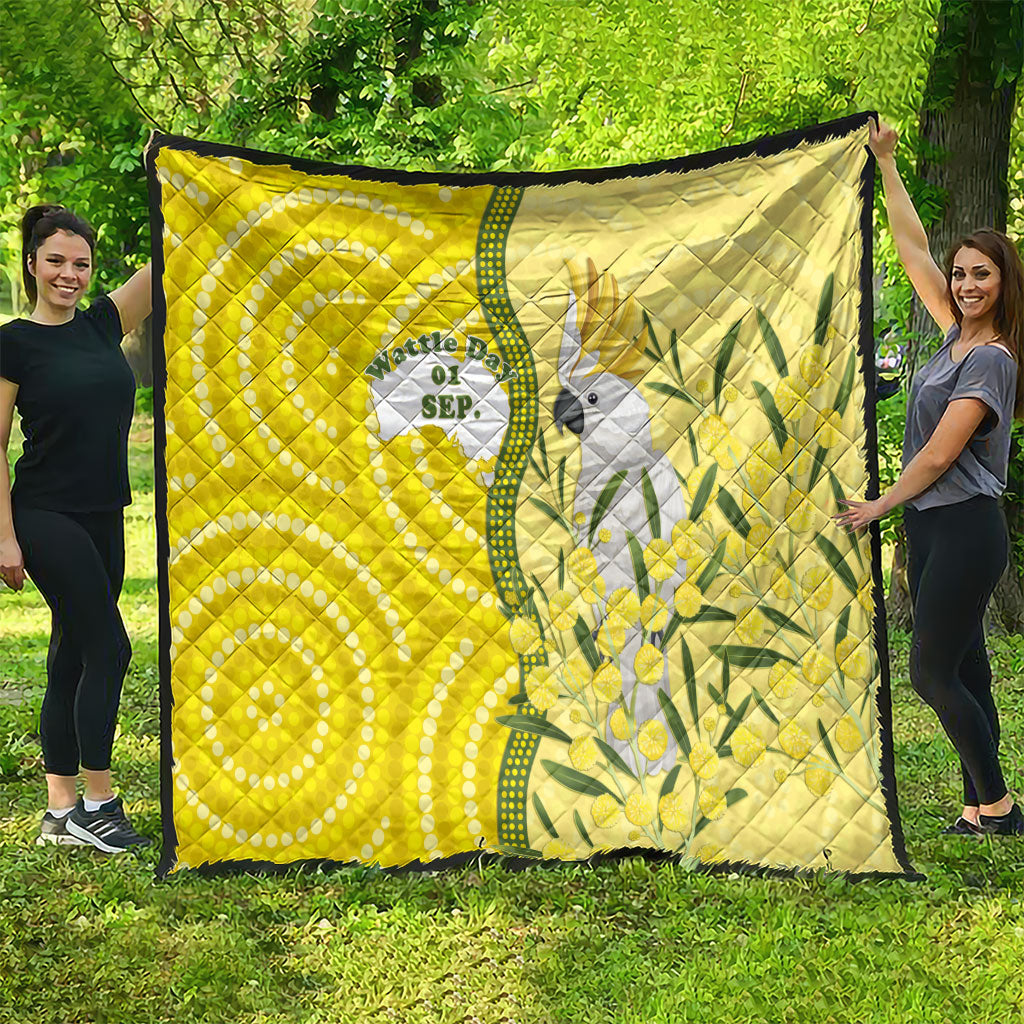 Australia Wattle Day Quilt Sulphur-crested Cockatoo Aboriginal Pattern
