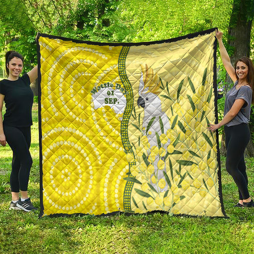 Australia Wattle Day Quilt Sulphur-crested Cockatoo Aboriginal Pattern