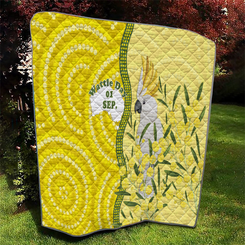 Australia Wattle Day Quilt Sulphur-crested Cockatoo Aboriginal Pattern
