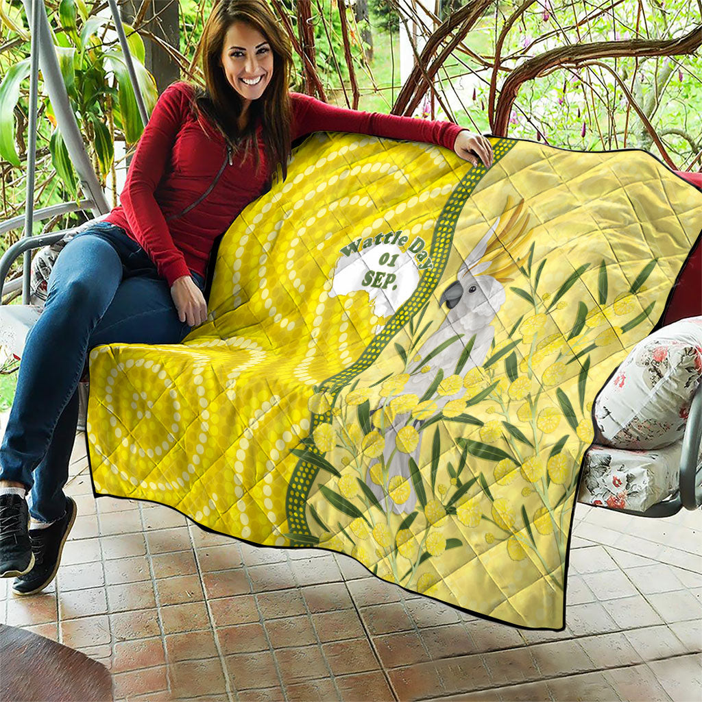Australia Wattle Day Quilt Sulphur-crested Cockatoo Aboriginal Pattern