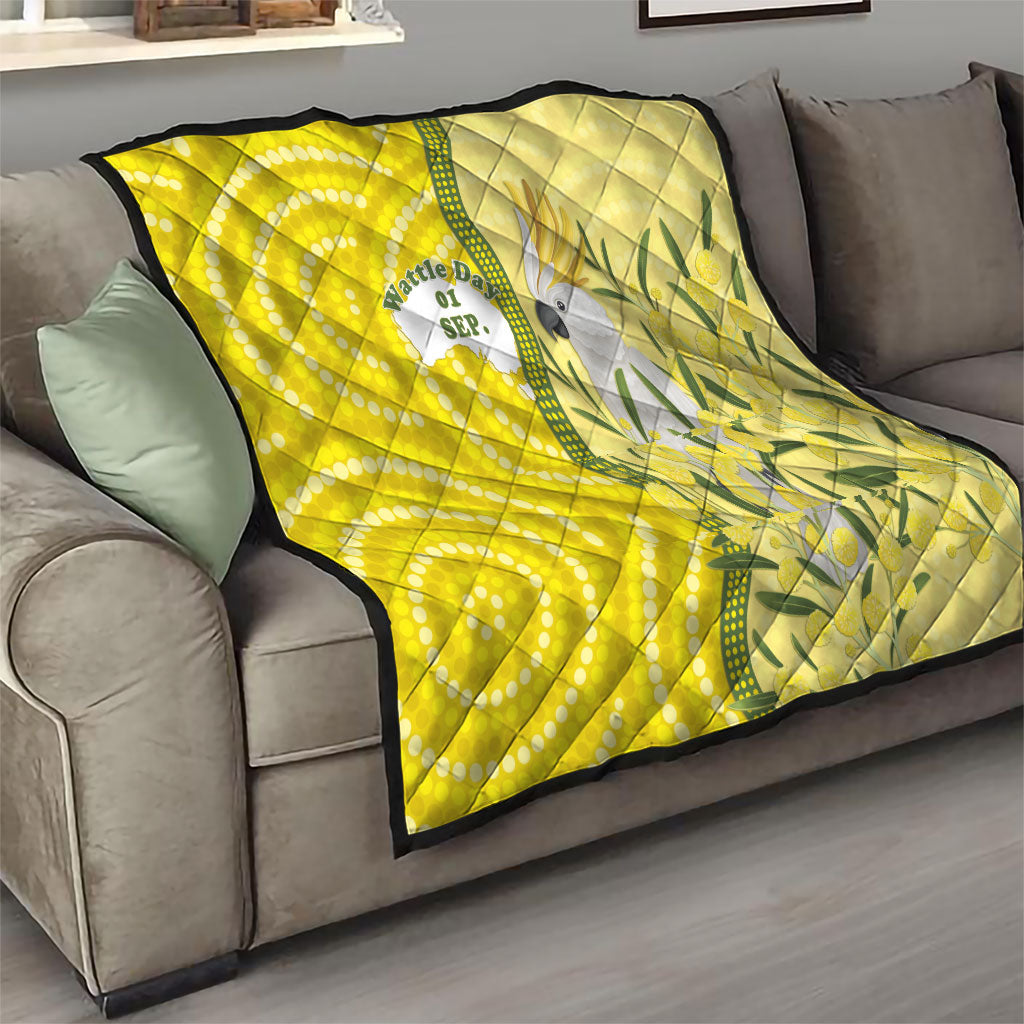 Australia Wattle Day Quilt Sulphur-crested Cockatoo Aboriginal Pattern
