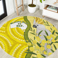 Australia Wattle Day Round Carpet Sulphur-crested Cockatoo Aboriginal Pattern
