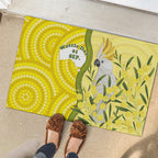 Australia Wattle Day Rubber Doormat Sulphur-crested Cockatoo Aboriginal Pattern