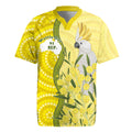 Australia Wattle Day Rugby Jersey Sulphur-crested Cockatoo Aboriginal Pattern
