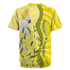 Australia Wattle Day Rugby Jersey Sulphur-crested Cockatoo Aboriginal Pattern
