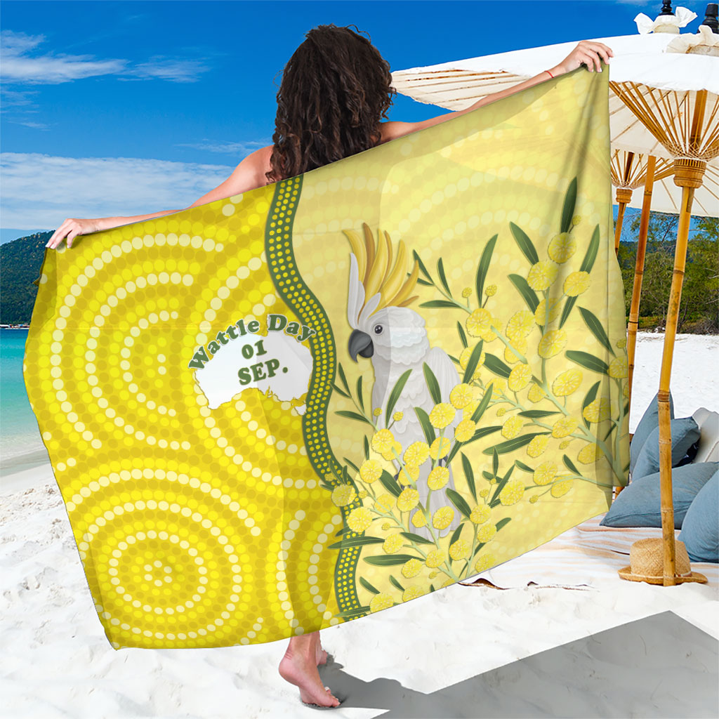 Australia Wattle Day Sarong Sulphur-crested Cockatoo Aboriginal Pattern