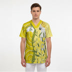 Australia Wattle Day Scrub Top Sulphur-crested Cockatoo Aboriginal Pattern