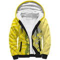 Australia Wattle Day Sherpa Hoodie Sulphur-crested Cockatoo Aboriginal Pattern
