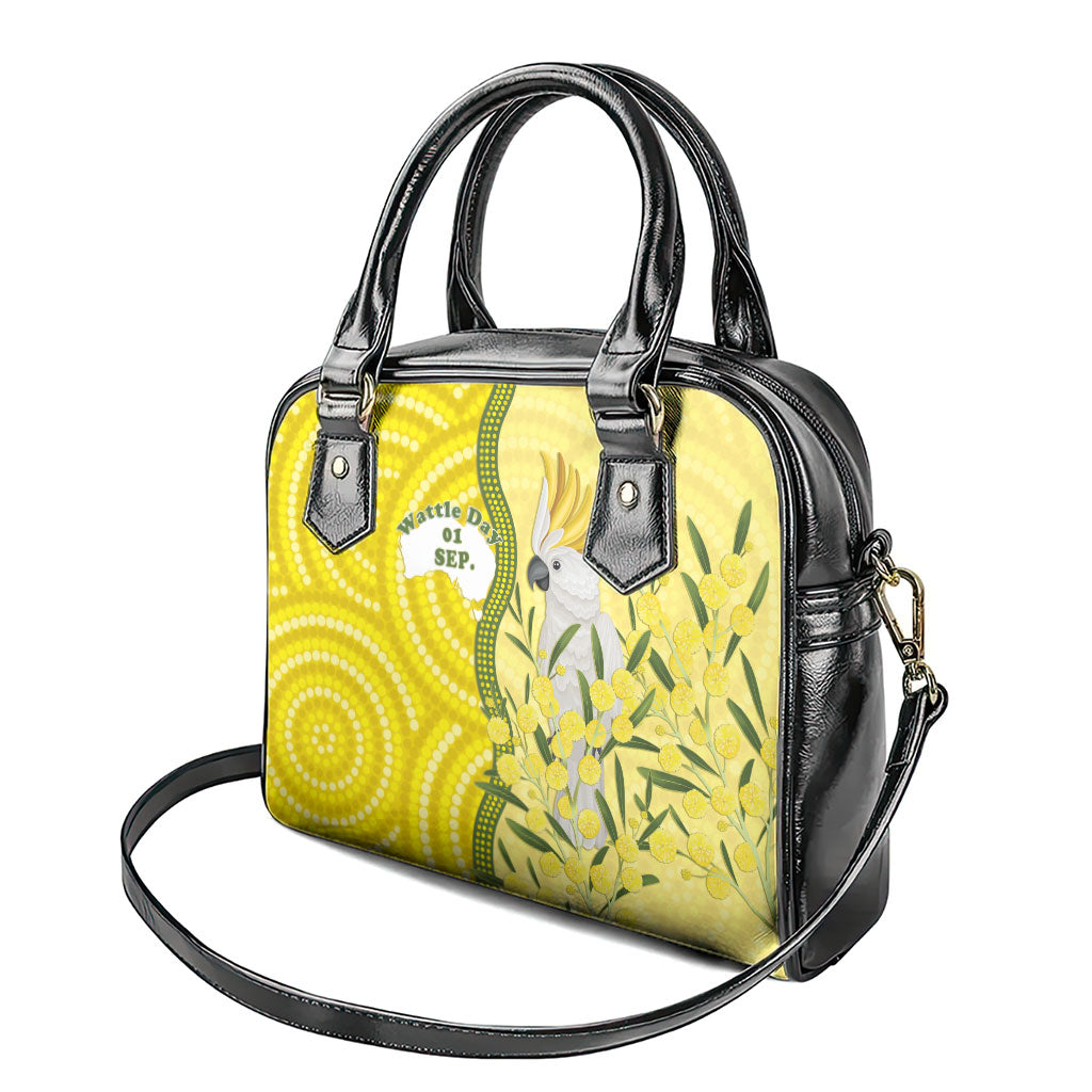 Australia Wattle Day Shoulder Handbag Sulphur-crested Cockatoo Aboriginal Pattern