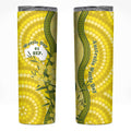 Australia Wattle Day Skinny Tumbler Sulphur-crested Cockatoo Aboriginal Pattern