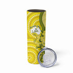 Australia Wattle Day Skinny Tumbler Sulphur-crested Cockatoo Aboriginal Pattern