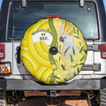 Australia Wattle Day Spare Tire Cover Sulphur-crested Cockatoo Aboriginal Pattern