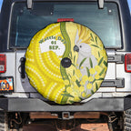 Australia Wattle Day Spare Tire Cover Sulphur-crested Cockatoo Aboriginal Pattern