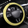 Australia Wattle Day Steering Wheel Cover Sulphur-crested Cockatoo Aboriginal Pattern
