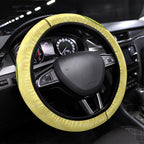 Australia Wattle Day Steering Wheel Cover Sulphur-crested Cockatoo Aboriginal Pattern